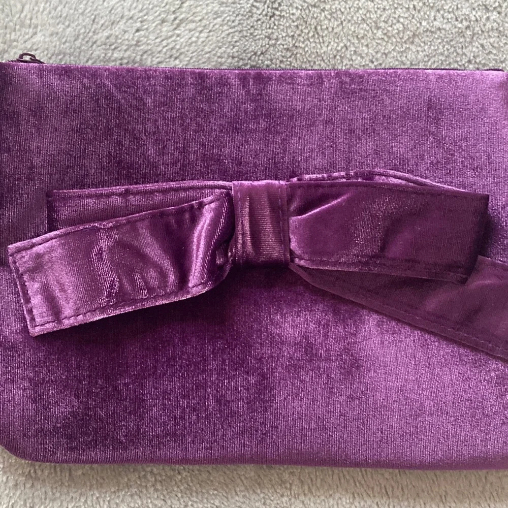 5/$25 🎆 NEW Ulta Beauty Purple Velvet Bow Makeup Bag
